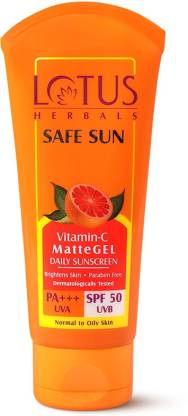 LOTUS HERBALS Safe Sun Vitamin-C MatteGEL Daily Sunscreen SPF 50 PA+++ – SPF 40 PA+++  (100 g)