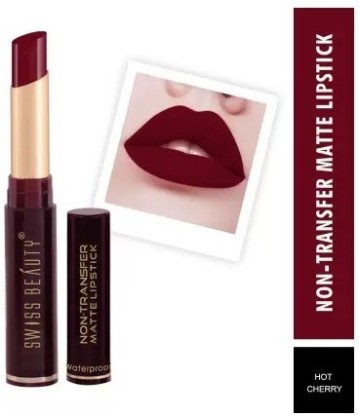 swiss beauty hot cherry lipstick