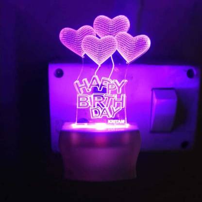 3D Happy Birthday LED Light 7 Color Changing Table Light Night Light