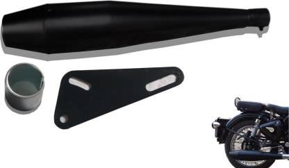 GOLSM Dolphin silencer Black Glasswool Exhaust Royal Enfield 500 Full Exhaust System