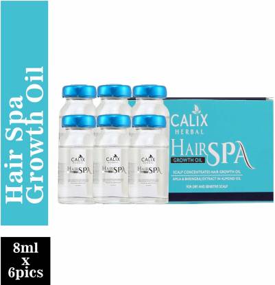 calix Herbal Organic Hair Growth Oil Ayurvedic Hair Spa Ampoules - Hair Fall-Damage  Control-Hair Growth