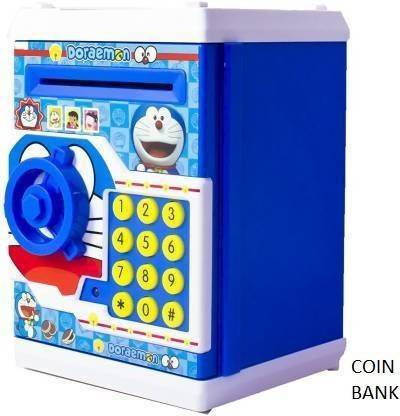 Dherik Tradworld Money Safe Bank ATM Electronic Piggy Bank Coin Bank Coin Bank