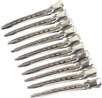 Bellazy 12 PCS Professional Salon Hair Styling Steel Section Clips Hairdressing Hair Cutting for Parlor Home Hair Clip (Silver) Hair Pin