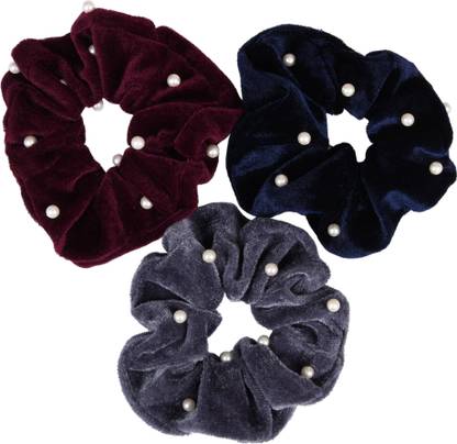 Matkooz VELVET PEARL HAIR SCRUNCHIES Rubber Band