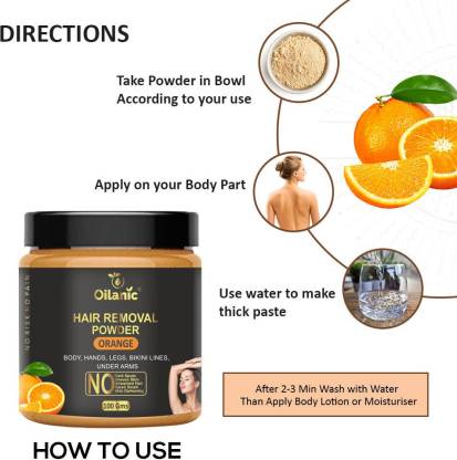 Oilanic Orange Hair Removal Powder 100gm Wax