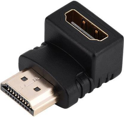 TIGENECY  TV-out Cable TV-out Cable L-Shape HDMI Male to HDMI Female 90 Degree Adapter (Black, For TV)