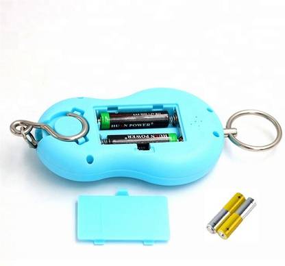 Qozent 50Kg Portable Hanging Luggage Weight Machine Digital for Weighing Household Items Weighing waste Weighing Scale (Sky Blue) Smiely - with Batteries Weighing Scale