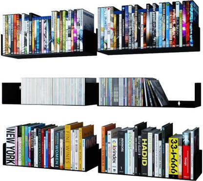 Mandu Wall Mount Metal U Shape Shelf Book Cd Dvd Storage Display Bookcase Black Pack Of 6 Open In India Mandu Wall Mount Metal U Shape Shelf, Cd Dvd Storage Bookcase