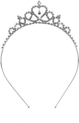 Futurekart Silver Pageant Prom Crystal Crown Tiara for Girls Hair Band