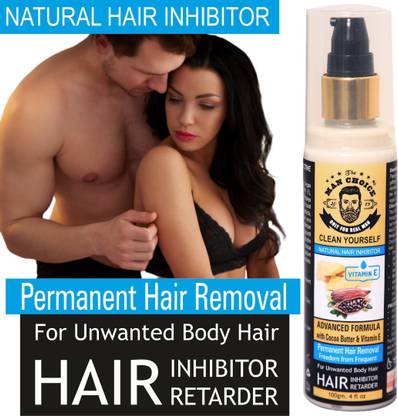the man choice Permanent & Natural. Stop Hair Growth Inhibitor/Retarder Lotion for Reduction of Unwanted Body and Facial Hair in Men and Women. Advance Formula with Cocoa Butter & Vitamin-E. Cream - the man choice Permanent & Natural. Stop Hair Growth Inhibitor/Retarder Lotion for Reduction of Unwanted Body and Facial Hair in Men and Women. Advance Formula with Cocoa Butter & Vitamin-E. Cream -