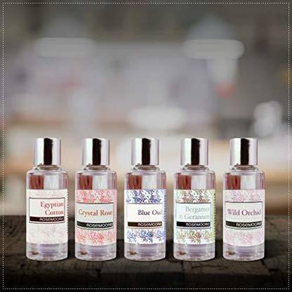 ROSeMOORe Aroma Diffuser Oil/Scented oil/Fragrance oil (Pack of 5, Eucalyptus & Kaffir Lime | Driftwood | Blue Oud | Cranberry & Fig | Amber & White Musk - 15ml each) Aroma Oil