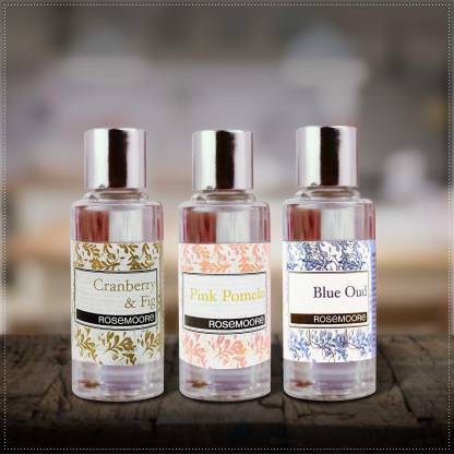 ROSeMOORe Aroma Diffuser Oil/Scented oil/Fragrance oil (Pack of 3, Cranberry & Fig | Blue Oud | Pink Pomello - 15ml each) Aroma Oil