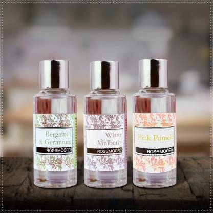 ROSeMOORe Aroma Diffuser Oil/Scented oil/Fragrance oil (Pack of 3, Bergamot & Geranium| White Mulberry| Pink Pomello - 15ml each) Aroma Oil