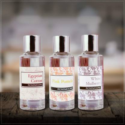 ROSeMOORe Aroma Diffuser Oil/Scented oil/Fragrance oil (Pack of 3, Egyptian Cotton | White Mulberry | Pink Pomello - 15ml each) Aroma Oil