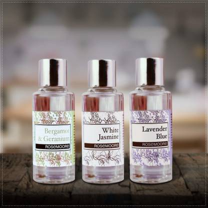 ROSeMOORe Aroma Diffuser Oil/Scented oil/Fragrance oil (Pack of 3, Vanilla & Creme | White Jasmine | Crystal Rose - 15ml each) Aroma Oil