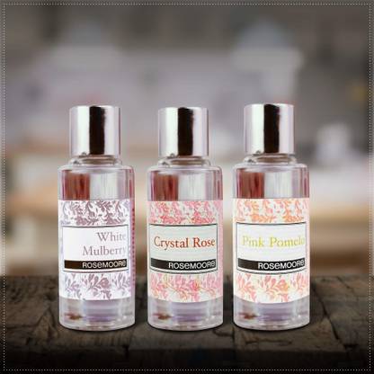 ROSeMOORe Aroma Diffuser Oil/Scented oil/Fragrance oil (Pack of 3, White Mulberry | Pink Pomello | Crystal Rose - 15ml each) Aroma Oil