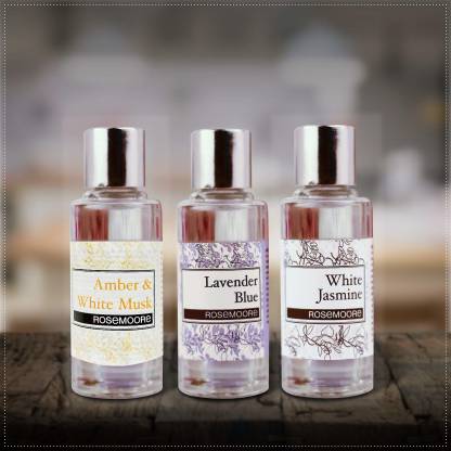 ROSeMOORe Aroma Diffuser Oil/Scented oil/Fragrance oil (Pack of 3, Amber & White Musk | White Jasmine | Lavender Blue- 15ml each) Aroma Oil