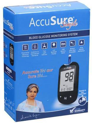 AccuSure SIMPLE WITHOUT STRIPS Glucometer  (Black)