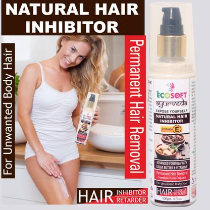 ECOSOFT AYURVEDA Permanent & Natural Hair Inhibitor Cream Lotion for Reduction of Unwanted Body and Facial ECOSOFT AYURVEDA Permanent & Natural Hair Inhibitor Cream Lotion for Reduction of Unwanted Body and Facial