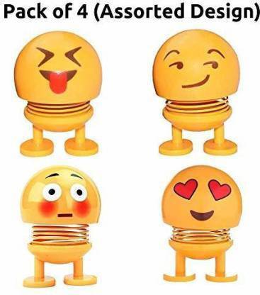 Pepino For Smiley for Car Shaking Head Dolls Cute Cartoon Funny Emoji Car Accessories Random Design Smiley Face Springs Cute Emoji Bobble Head Dolls & Toy (Pack of 4 Assorted) - For Pepino For Smiley for Car Shaking Head Dolls Cute Cartoon Funny Emoji Car Accessories Random Design Smiley Face Springs Cute Emoji Bobble Head Dolls & Toy (Pack of 4 Assorted) - For