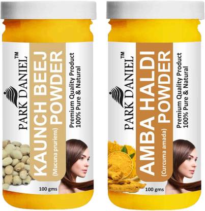PARK DANIEL Hair Care Combo Of Kaunch Beej Powder & Amba Haldi Powder Combo Pack of 2 Bottles of 100 gm (200 gm ) Price in India - Buy PARK DANIEL Hair PARK DANIEL Hair Care Combo Of Kaunch Beej Powder & Amba Haldi Powder Combo Pack of 2 Bottles of 100 gm (200 gm ) Price in India - Buy PARK DANIEL Hair