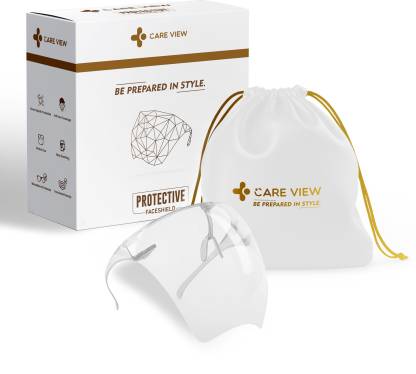 Care View CV-360 Goggle Style Clear Vision Face Shield with Face Protective Visor for Eye and Head Protection and 180° face coverage, Anti Fog & Light Weight for Men & Women Safety Visor