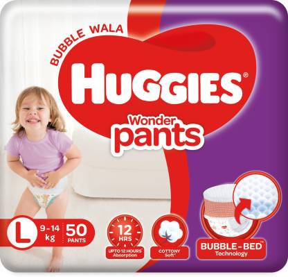 Huggies Wonder Pants with Bubble Bed Technology Diapers - L  (50 Pieces)