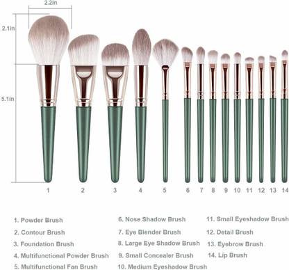Cosluxe Makeup Brushes, 14 PCS Professional Makeup Brush Set ...