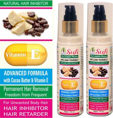 sufi Permanent and Natural Hair Inhibitor Cream Lotion for Reduction of  Unwanted Body and Facial Hair