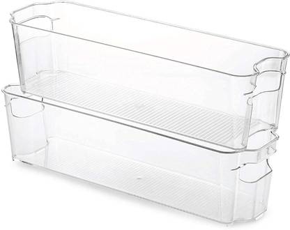 Rabbonix Stackable Acrylic Fridge Organiser Sy Pantry And Refrigerator Storage Bins With Handles Containers Pack Of 02 Door Shelf In India Rabbonix Stackable Acrylic Fridge Organiser, Acrylic Storage Containers India