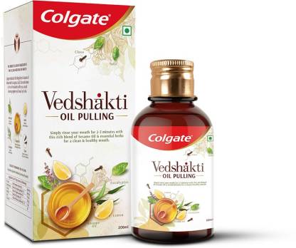 Colgate Vedshakti Pulling Oil, (Seasame oil enriched with tulsi, clove) an Ayurvedic Mouthwash – Tulsi  (200 ml)