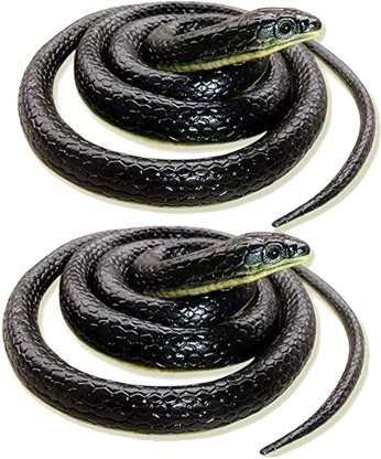 Realistic Fake Rubber Toy Snake Black Fake Snakes 49 Inch Long April Fool's Day 