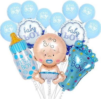 Flipkart Com Bashnsplash Printed Blue Its A Boy Balloons Welcome Baby Shower Party Decoration Pack Of 13 Balloon Balloon