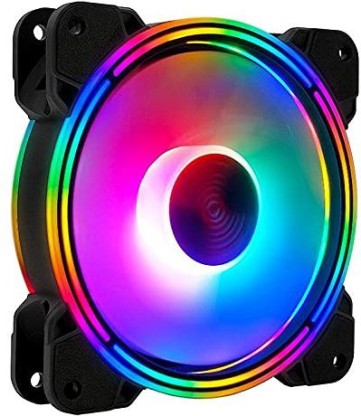 PC Computer Case 120mm Fan RGB with RGB Controller Reinforced Quiet Fan Blade Design None RGB Case Fans 6 Pack Adjustable Colorful Cooling Cooler 