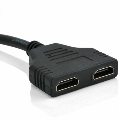 HDMI Male 1080P to Dual HDMI Female 1 to 2 Way HDMI Splitter Adapter Cable for HDTV HD LED Black LCD TV,Signal one in and Two Out 