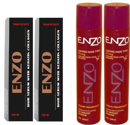 yogo beauty A PROFESSIONAL SET OF 2 ENZO HAIR SMOOTH SERUM WITH 2 ENZO HAIR  SPRAY Price in India - Buy yogo beauty A PROFESSIONAL SET OF 2 ENZO HAIR  SMOOTH SERUM