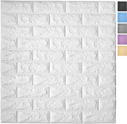 LAAYO 77 cm 3D White Brick Foam Wallpaper (77cm x 70m) Washable Self  Adhesive Wallpaper Self Adhesive Sticker Price in India - Buy LAAYO 77 cm  3D White Brick Foam Wallpaper (77cm