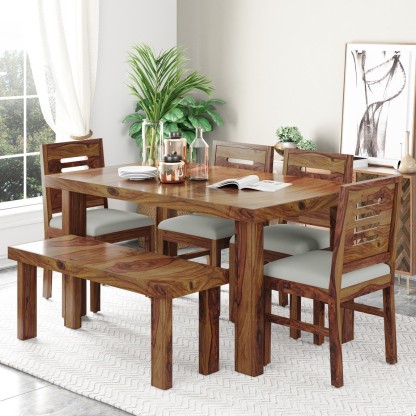 sheesham dining table with bench