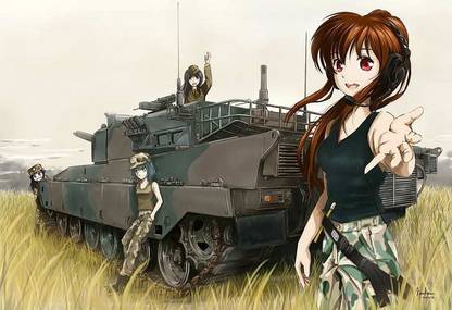Anime Girls Army Girl Tank Matte Finish Poster Paper Print Animation Cartoons Posters In India Buy Art Film Design Movie Music Nature And Educational Paintings Wallpapers At Flipkart Com