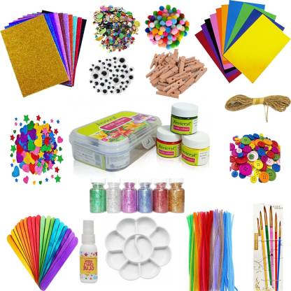 EpiqueOne 1500-Piece Craft Set For Kids – Arts Crafts Kit For Use At Home  Or In School – Bulk Supplies For A Wide Variety Of Crafting Projects –