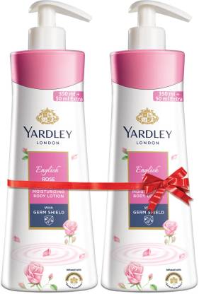 Yardley London English Rose Moisturising Body Lotion with Germ Shield (350ml + 50ml free)