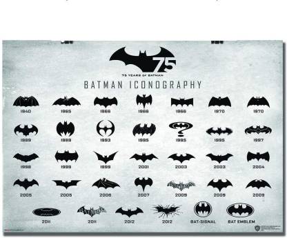 Batman Logo Evolution Poster Maxi 24 x 36 inches Paper Print - Movies  posters in India - Buy art, film, design, movie, music, nature and  educational paintings/wallpapers at 