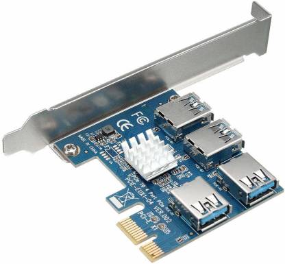 Xsentuals NVIDIA PCI Express Multiplier Riser Card, PCIe 1 to 4 PCI-Express 16X Slots Riser Card PCI-E 1X to External 4 USB 3.0 Adapter Multiplier Card PCIe to 4USB for Bitcoin Mining Device 16 GB GDDR4 Graphics Card