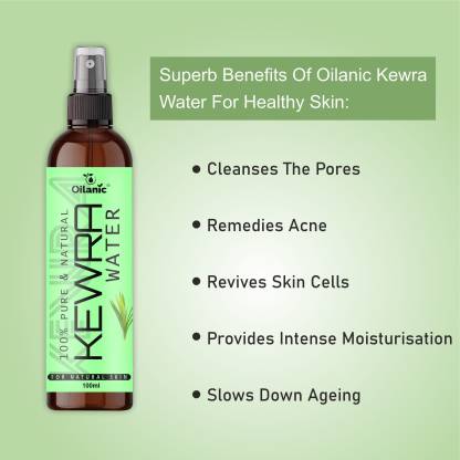 Oilanic Premium Kewra Water For Men & Women (100 ml) Men & Women