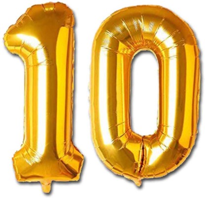 Siumir Numéro Ballons 10 Ans Géant Ballons en Argent Foil Helium Ballons Fête d'anniversaire Ans Anniversaire Décoration 