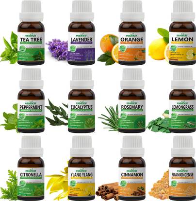 essancia Pack of 12 Essential Oils Tea Tree, Lavender, Orange, Lemon, Peppermint, Eucalyptus, Rosemary, Lemongrass, Citronella, essancia Pack of 12 Essential Oils Tea Tree, Lavender, Orange, Lemon, Peppermint, Eucalyptus, Rosemary, Lemongrass, Citronella,