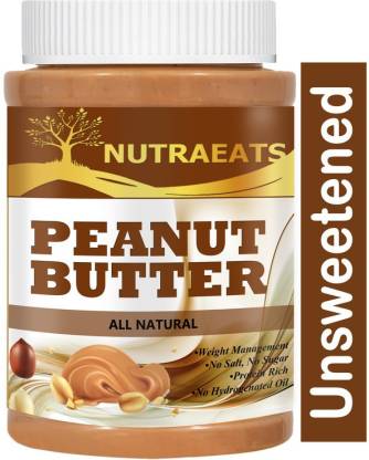 NutraEats Nutrition 100% All Natural Peanut Butter (Crunchy), 907g (Unsweetened, Non-GMO, Gluten Free, Vegan) (34) 500 g