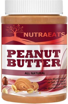 NutraEats Nutrition 100% Pure Peanut Butter Non-GMO Pro Peanuts No Added Sugar Pro(117) 450 g