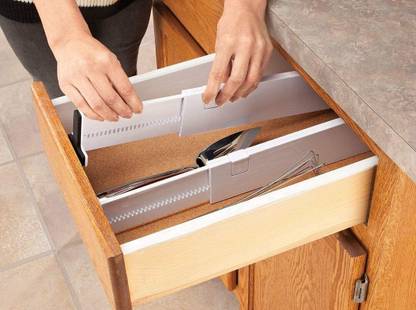 Shop Stoppers 2 pcs Adjustable Expandable Drawer dividers for ...