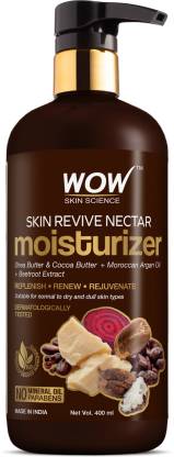 WOW SKIN SCIENCE Skin Revive Nectar Moisturiser - Shea & Cocoa Butters + Moroccan Argan Oil + Beetroot Extract - No Parabens and No Minerals (400 ml)